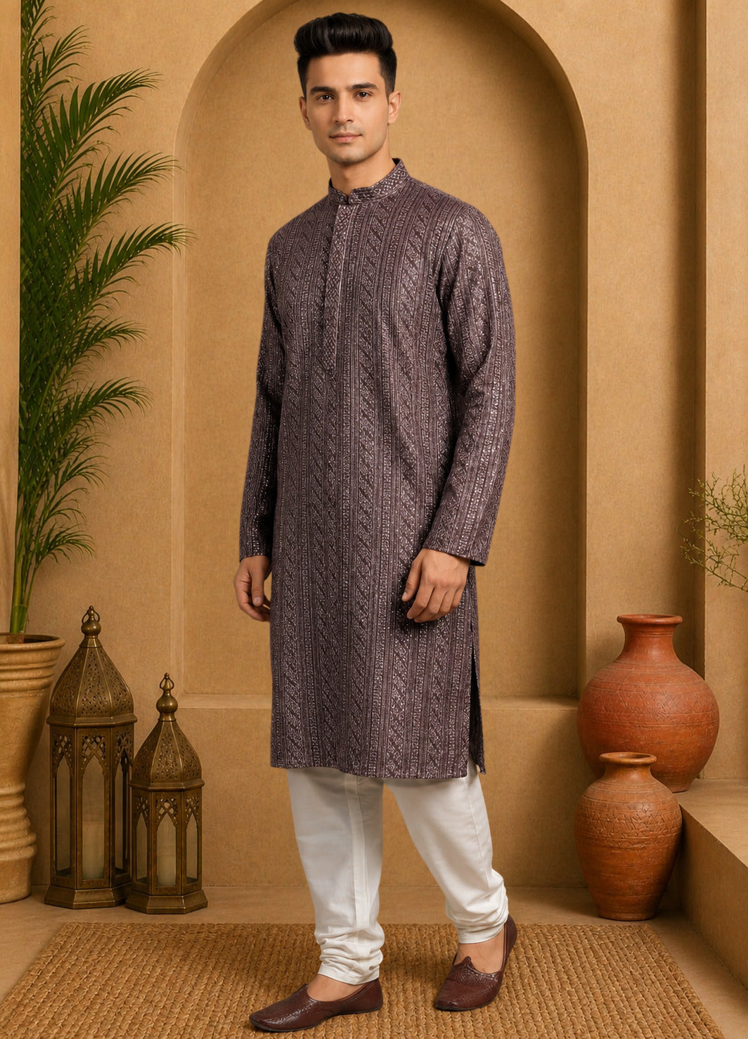 Tattva Men Printed Regular Kurta with Pyjama