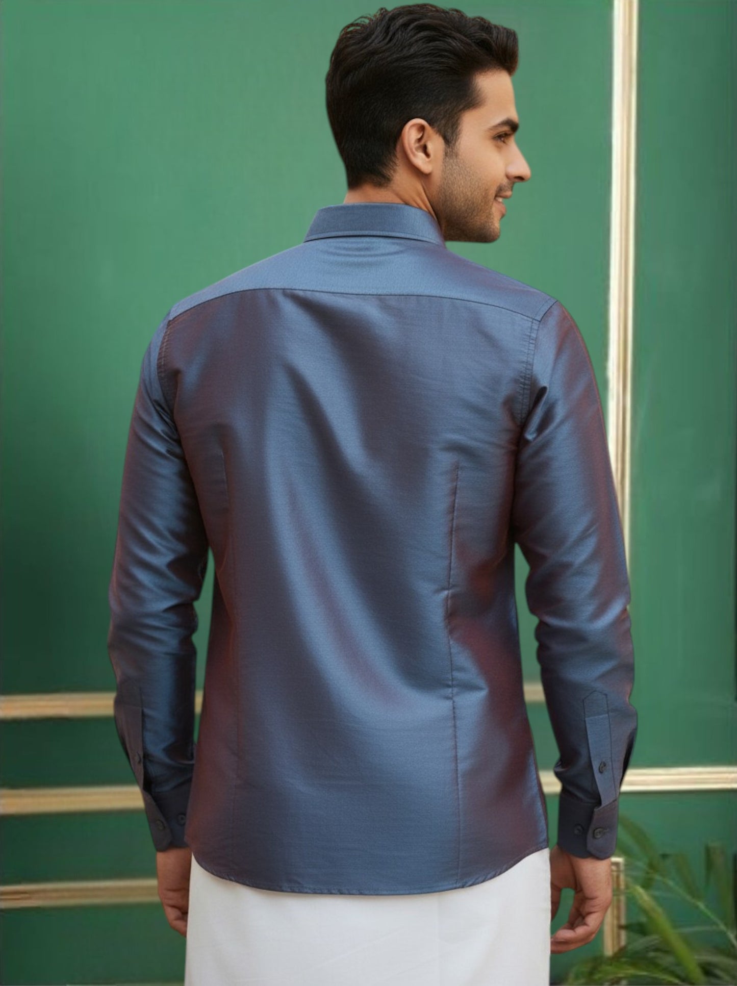 Tattva Mens Blue Colour Solid Shirt
