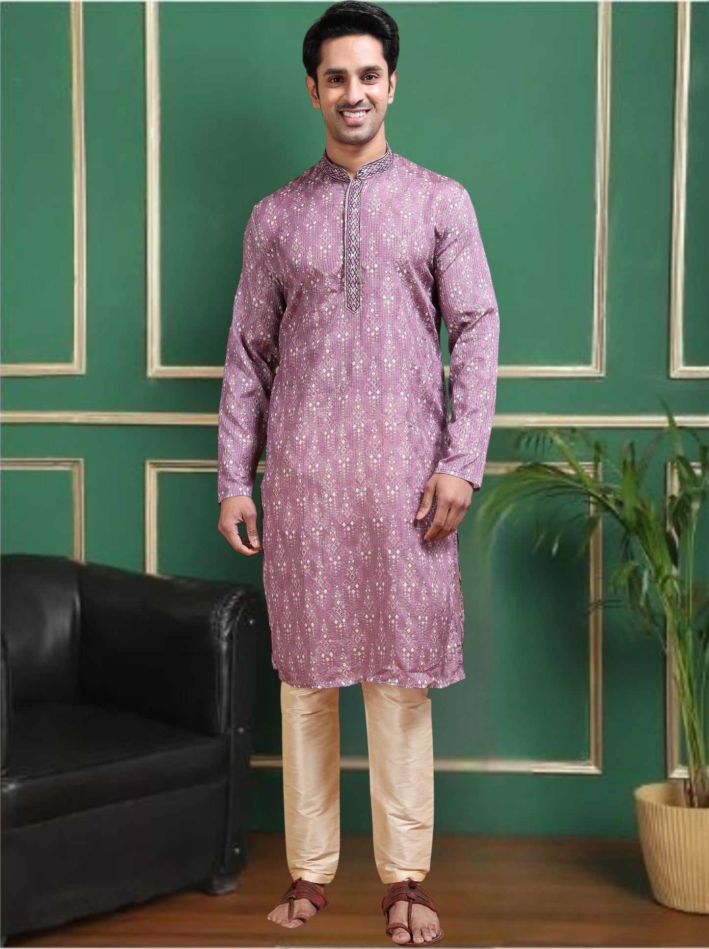 Tattva Men Empire Sequinned Kurta with Pyjamas