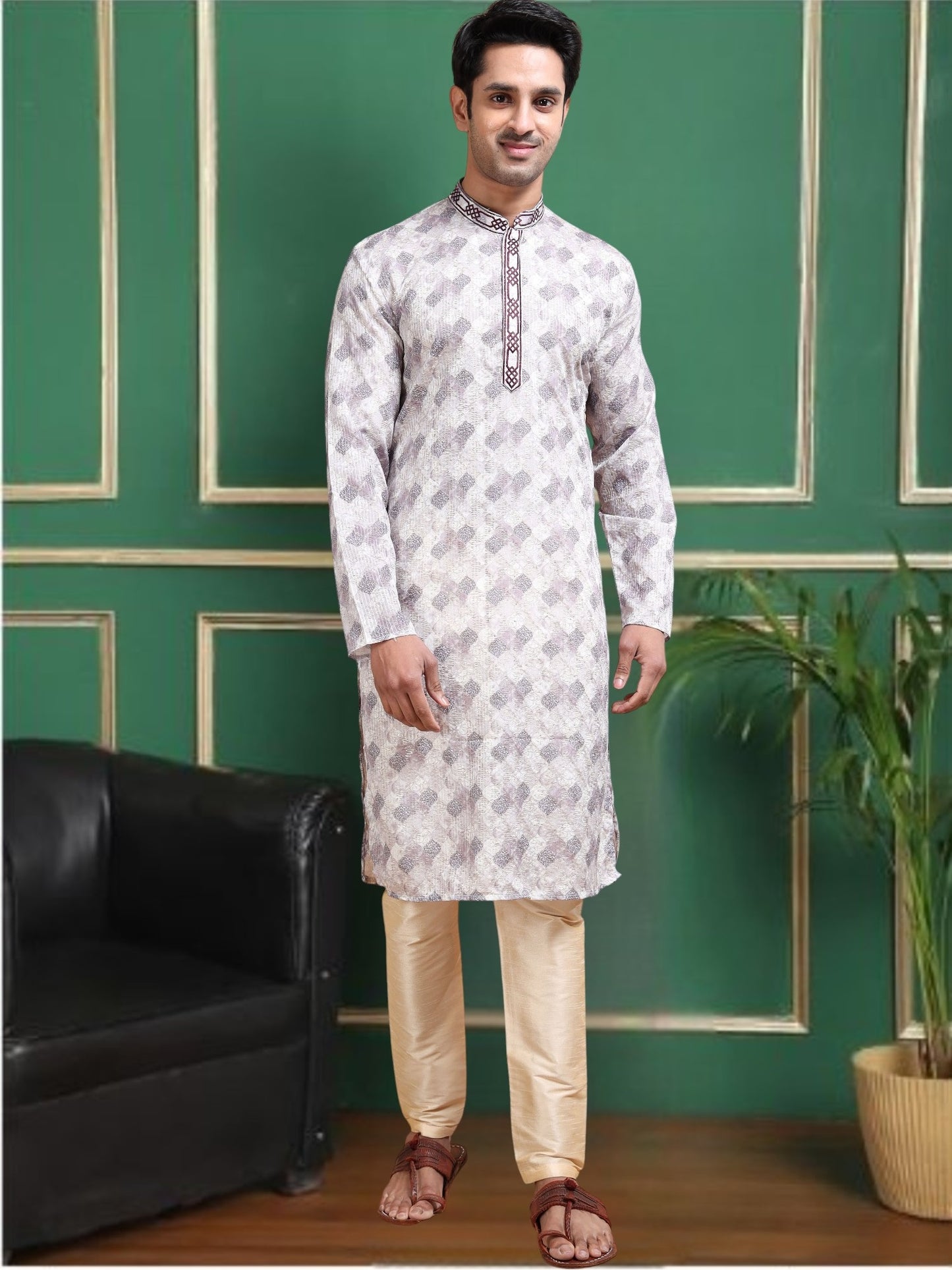 Tattva Men Empire Sequinned Kurta with Pyjamas