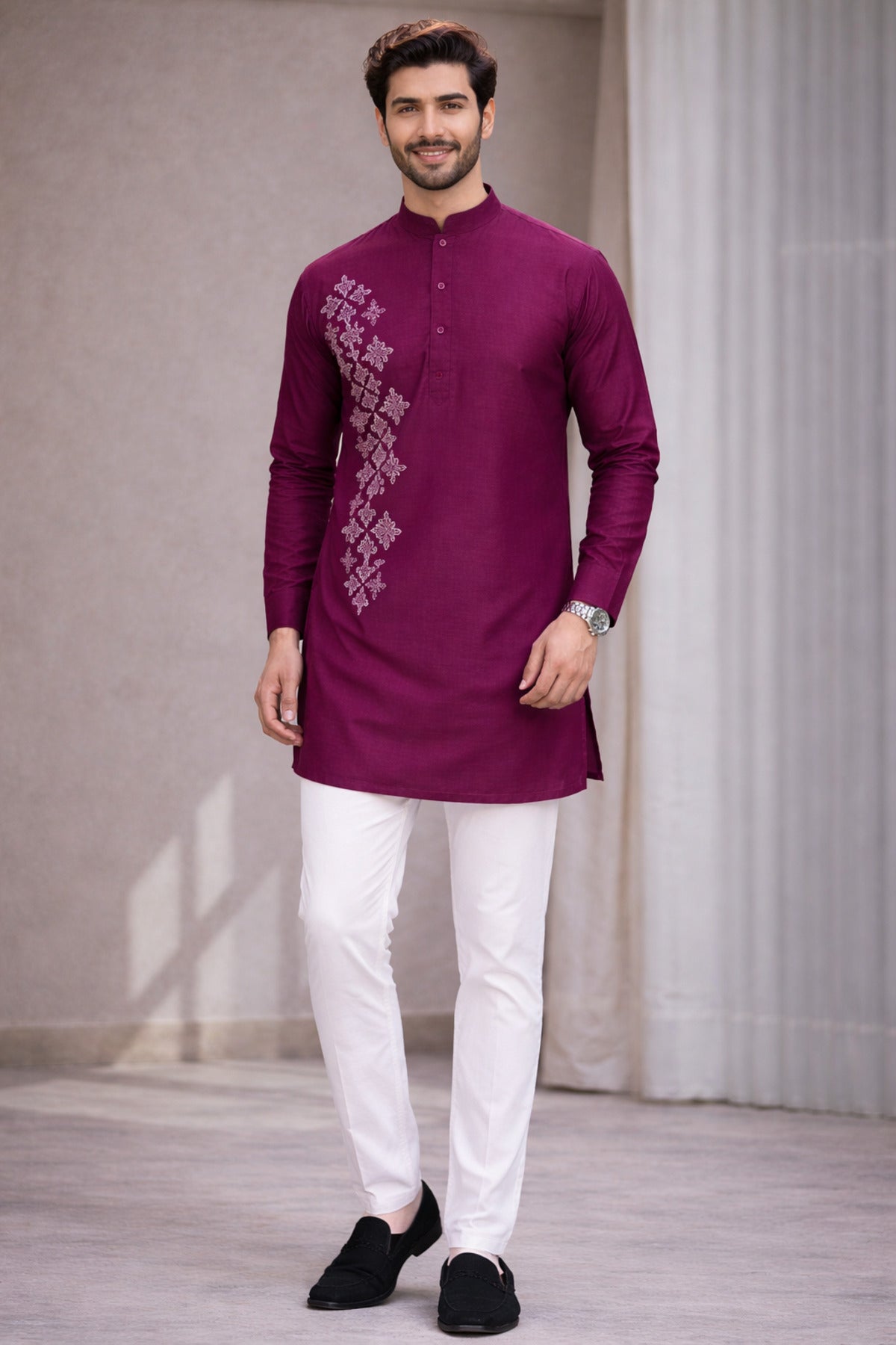 Tattva Men Premium Cotton Printed Straight Kurta