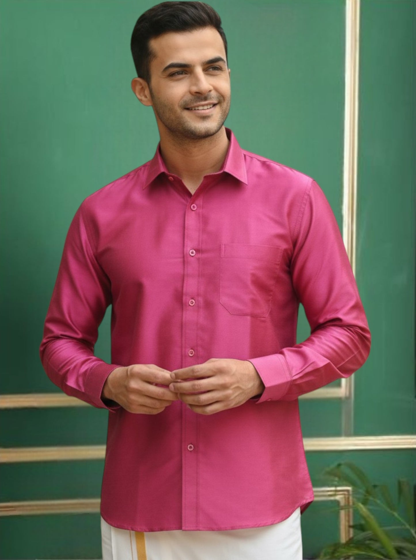 Tattva Pink Solid Regular Shirt