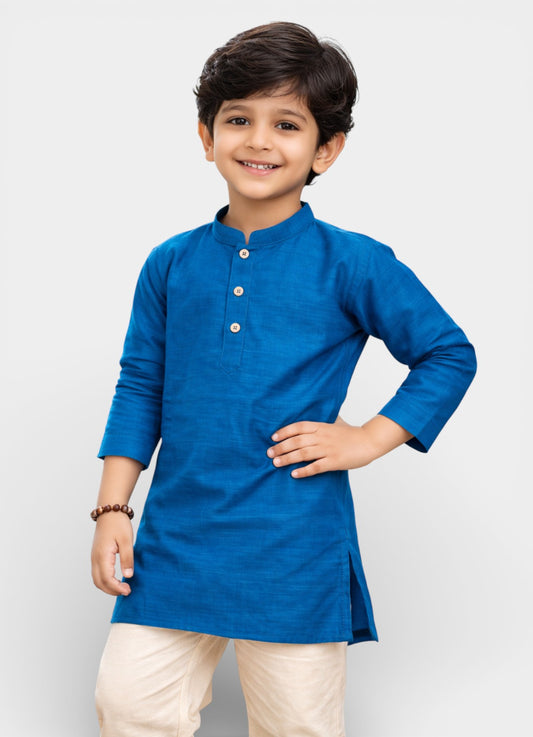 TATTVA Boys Cotton Solid Ethnic Kurta