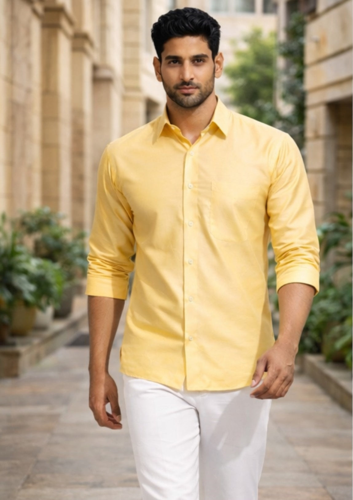 Tattva Men Solid Premium Polyester Casual Shirt