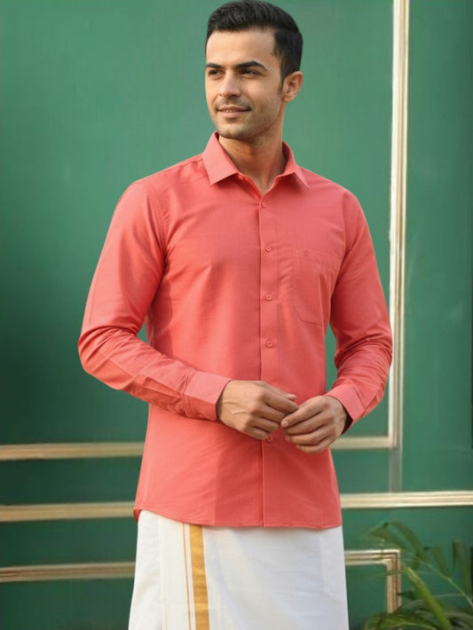 Tattva Men Regular Fit Solid Cut Away Collar Casual Shirt