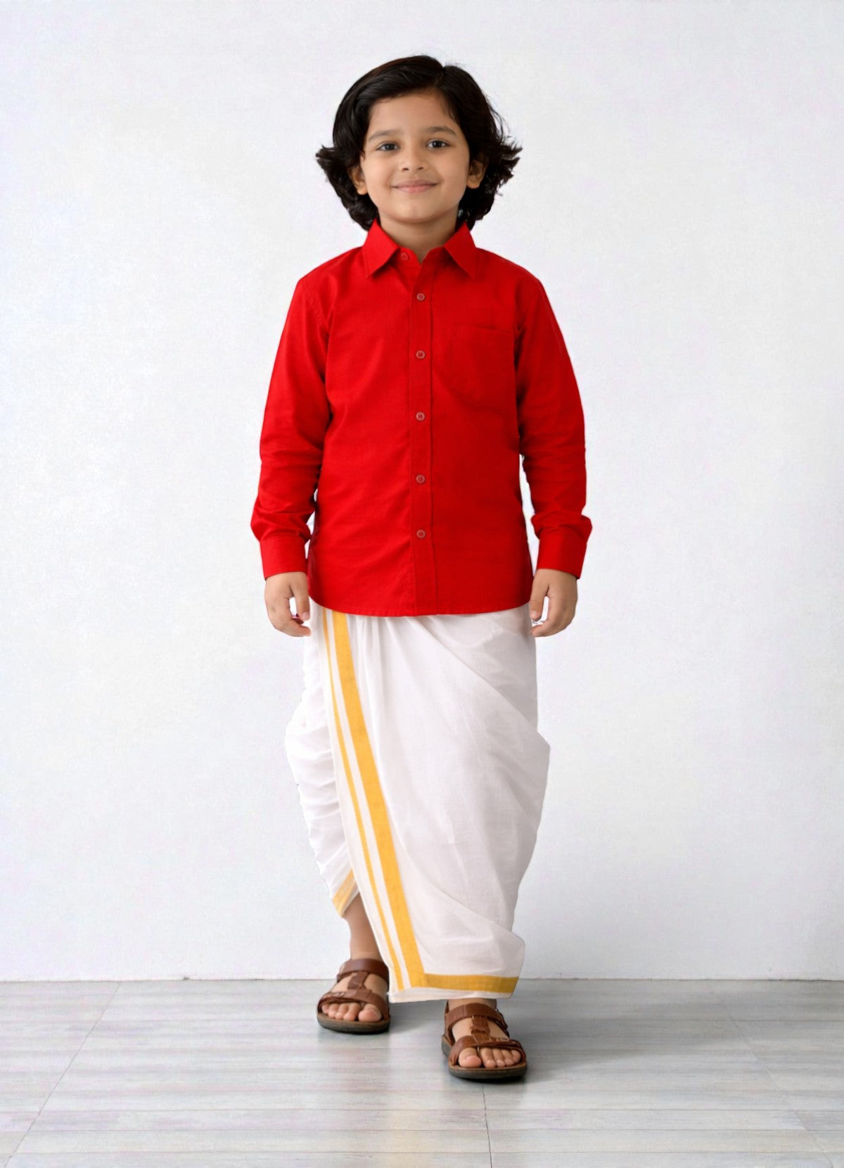TATTVA Boys Solid Cotton Full Sleeves Shirt