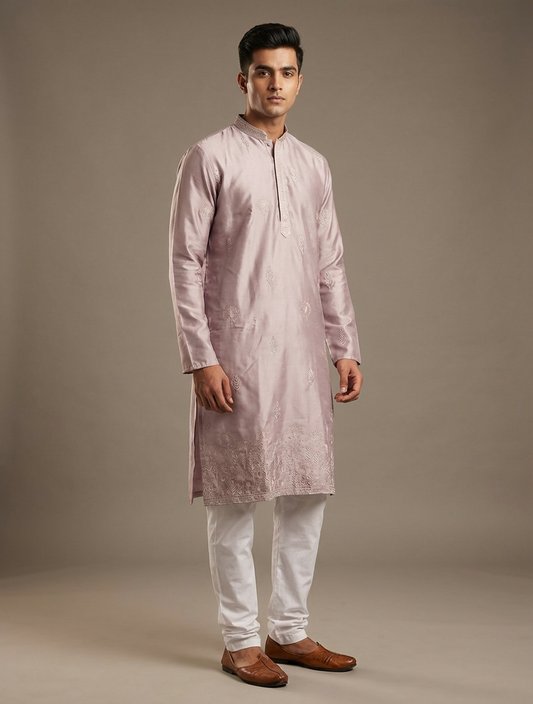 Tattva Men Embroidered Threadwork Kurta with Pyjama