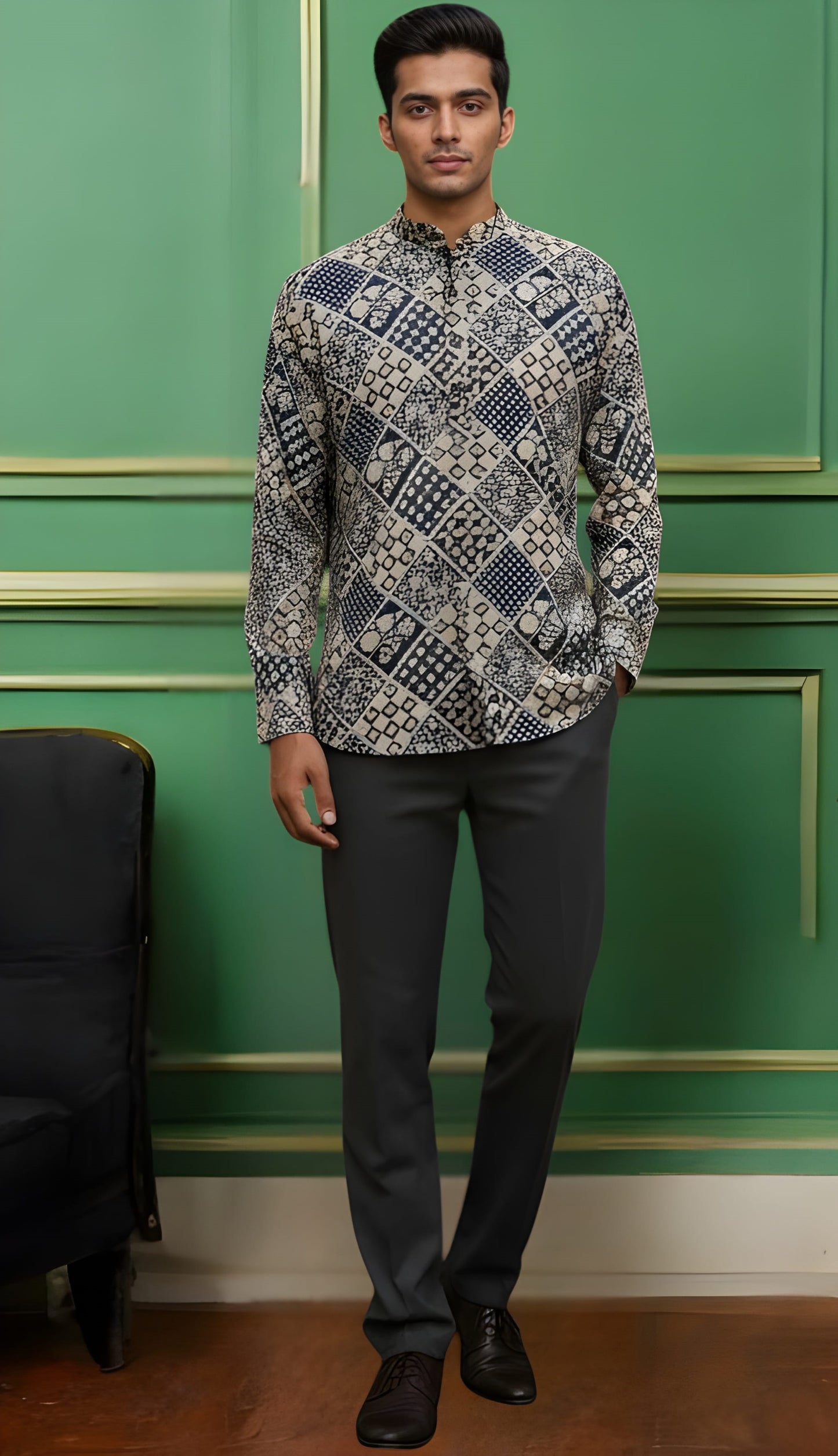 Tattva Men Printed Super Short Kurta