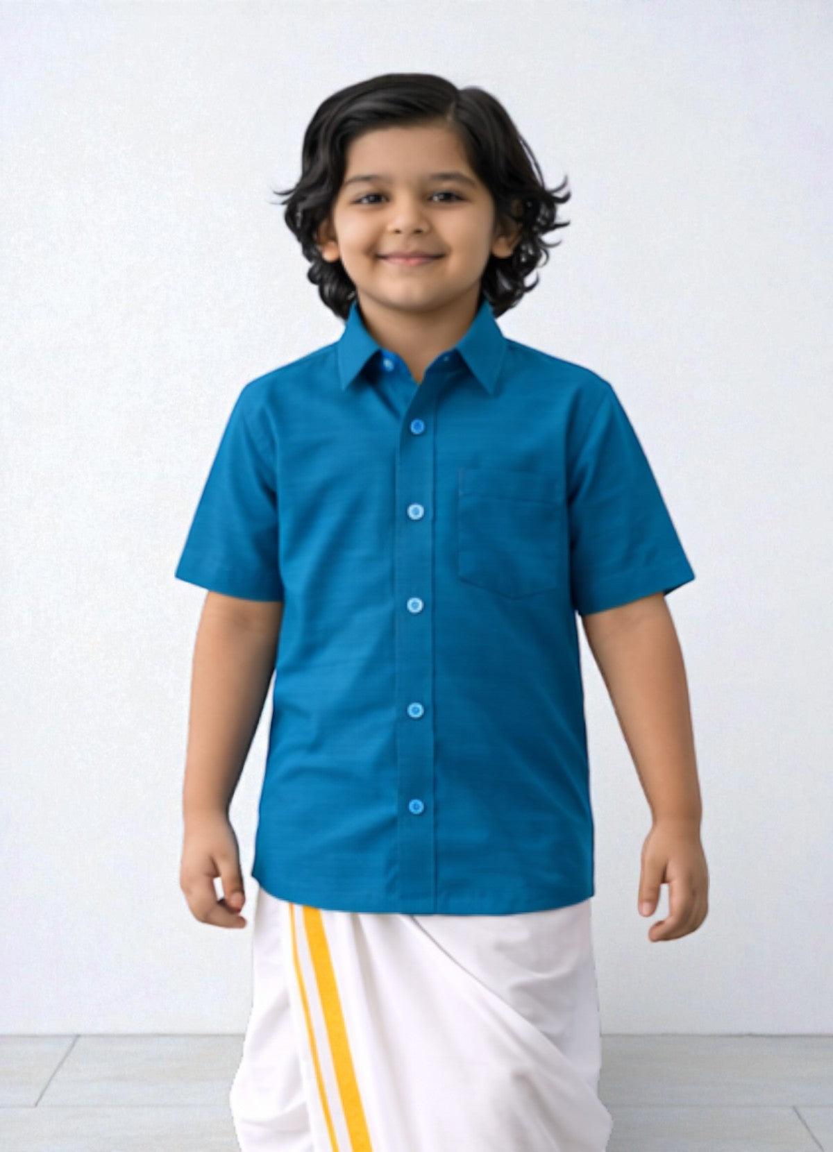 TATTVA Boys Solid Cotton Half Sleeves Shirt