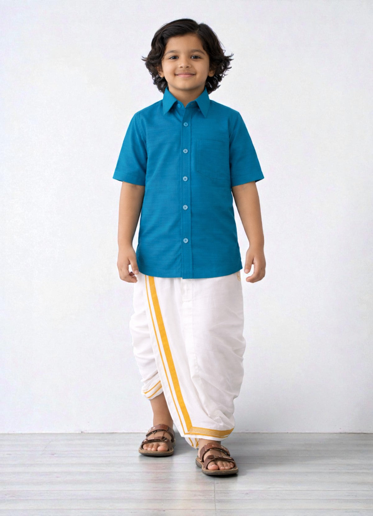 TATTVA Boys Solid Cotton Half Sleeves Shirt