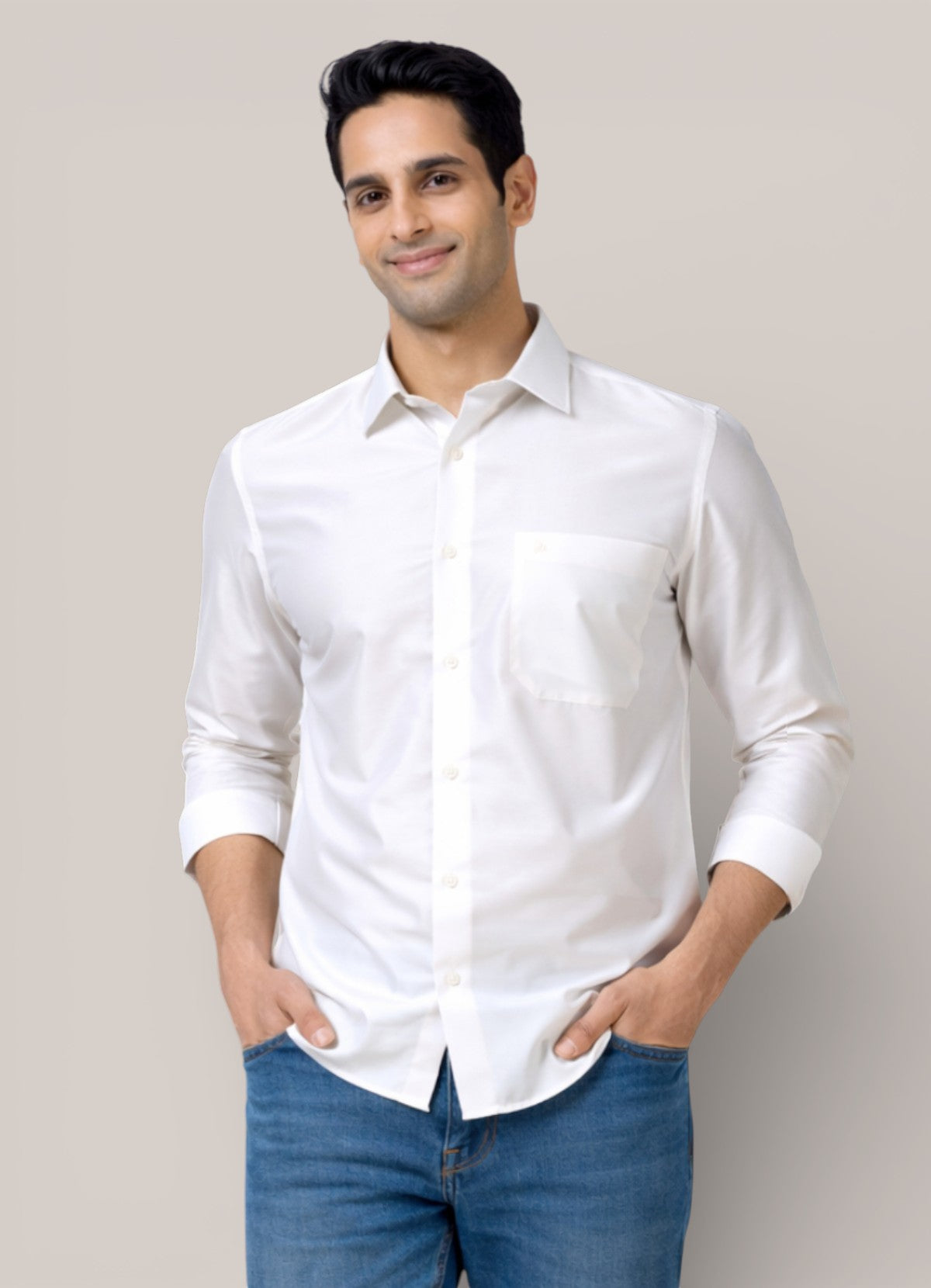 Tattva Men Solid Premium Polyester Casual Shirt