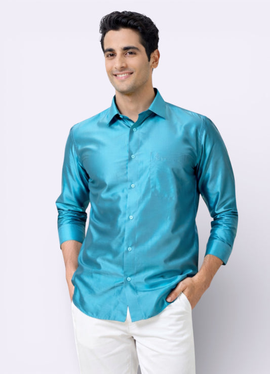 Tattva Men Solid Premium Polyester Casual Shirt