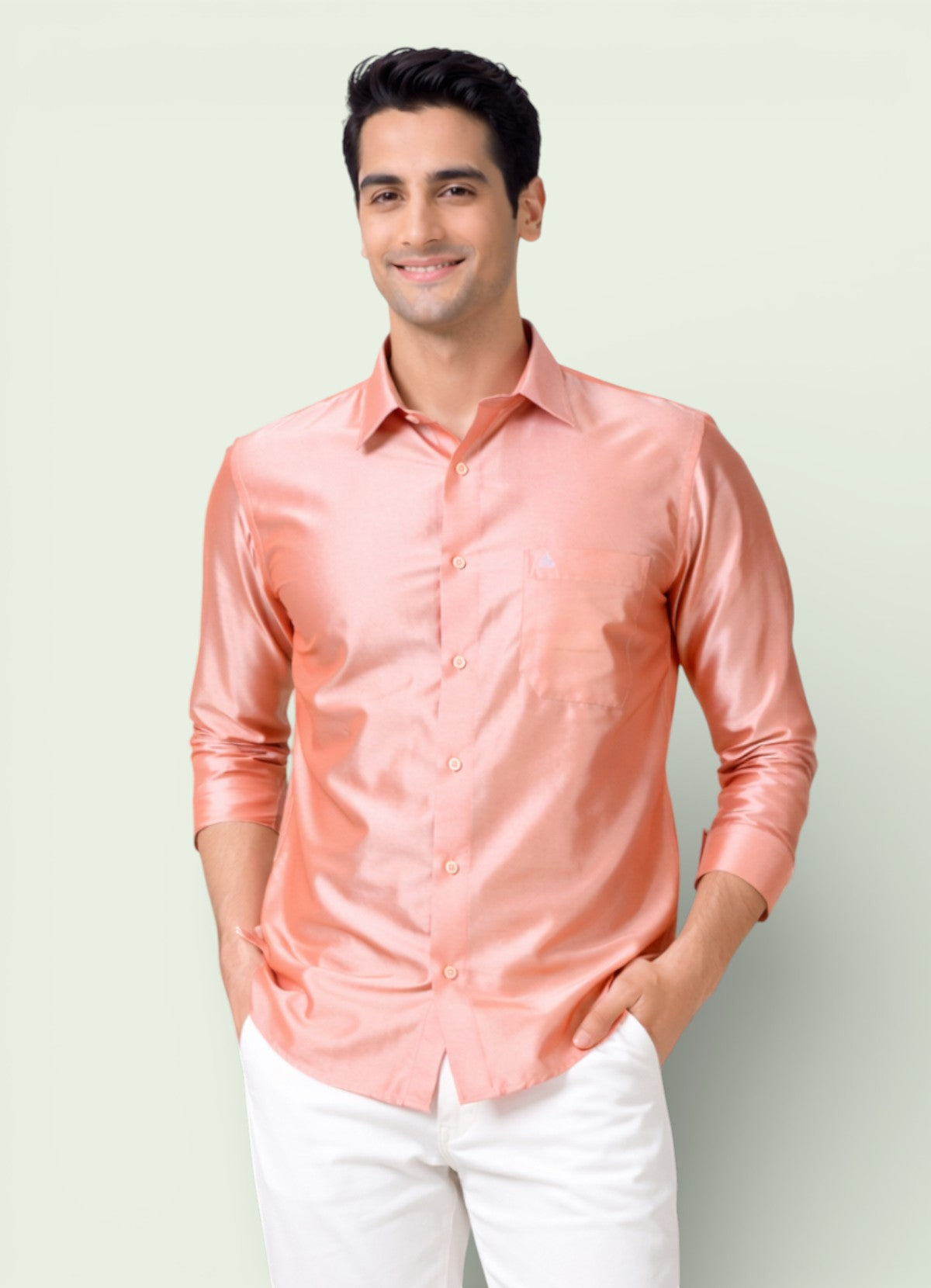 Tattva Men Solid Premium Polyester Casual Shirt