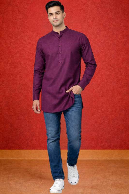Tattva Men Premium Cotton Printed Straight Kurta