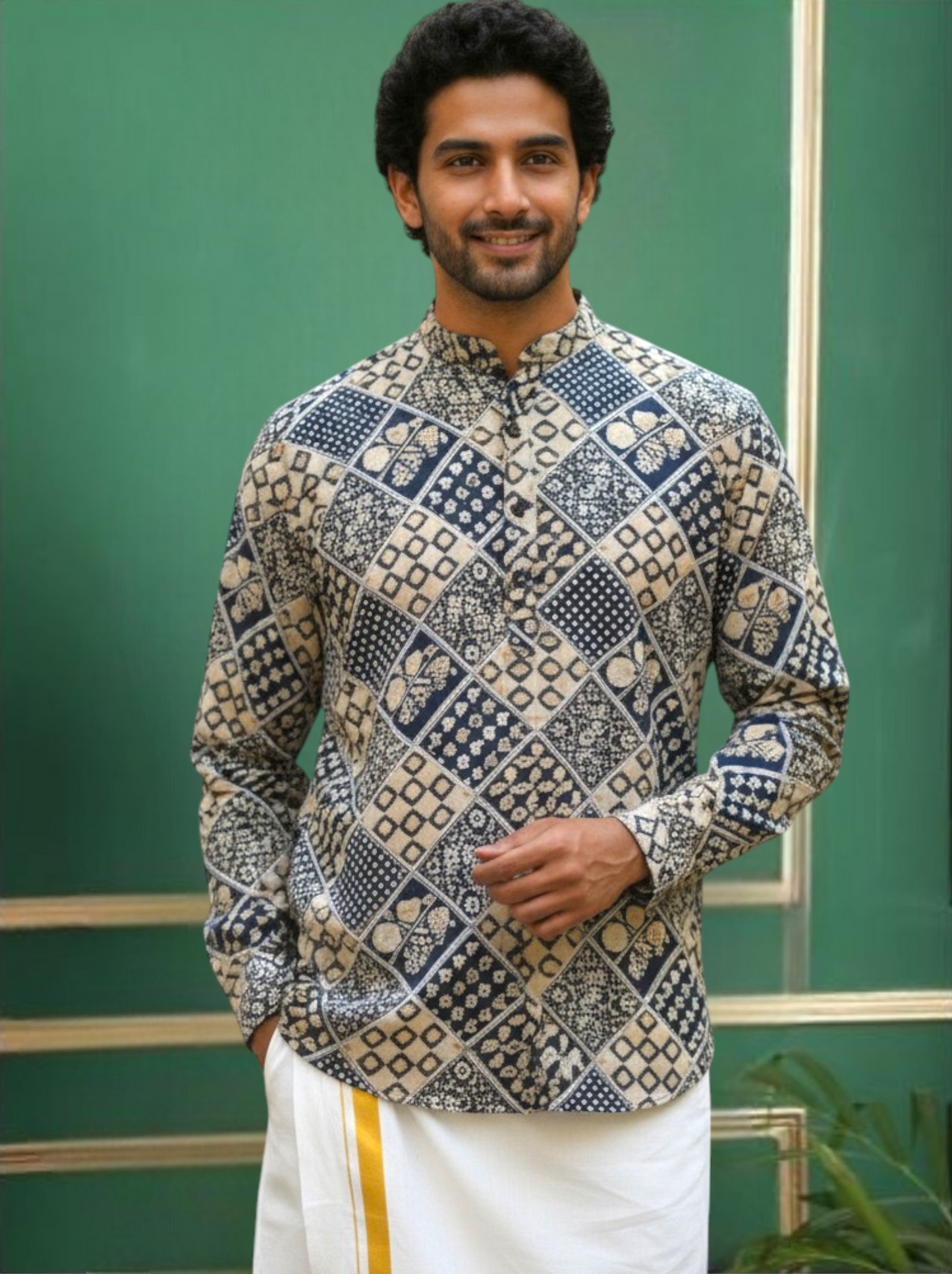 Tattva Men Printed Super Short Kurta