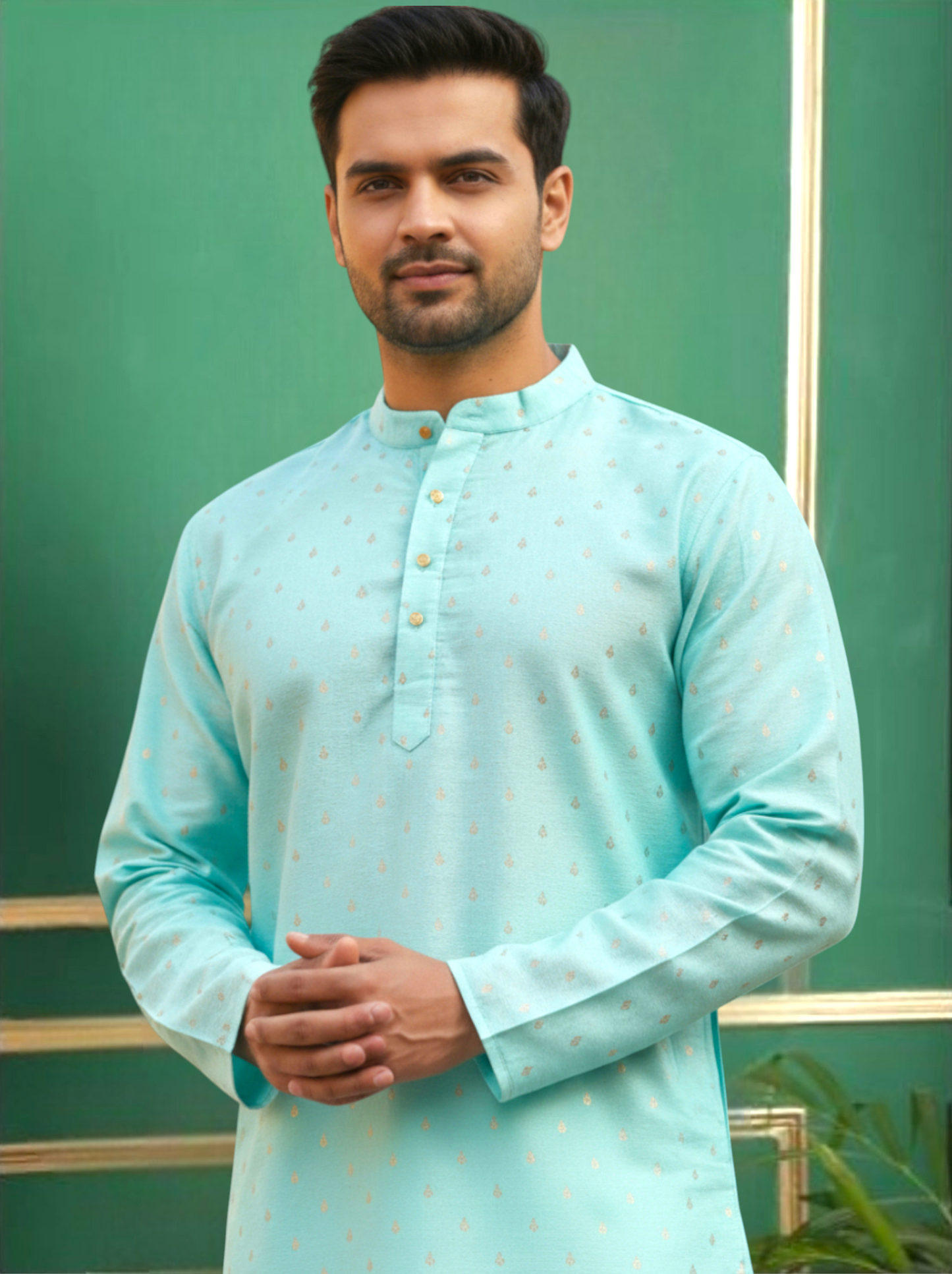 Tattva Men Ethnic Motif Straight Short Kurta