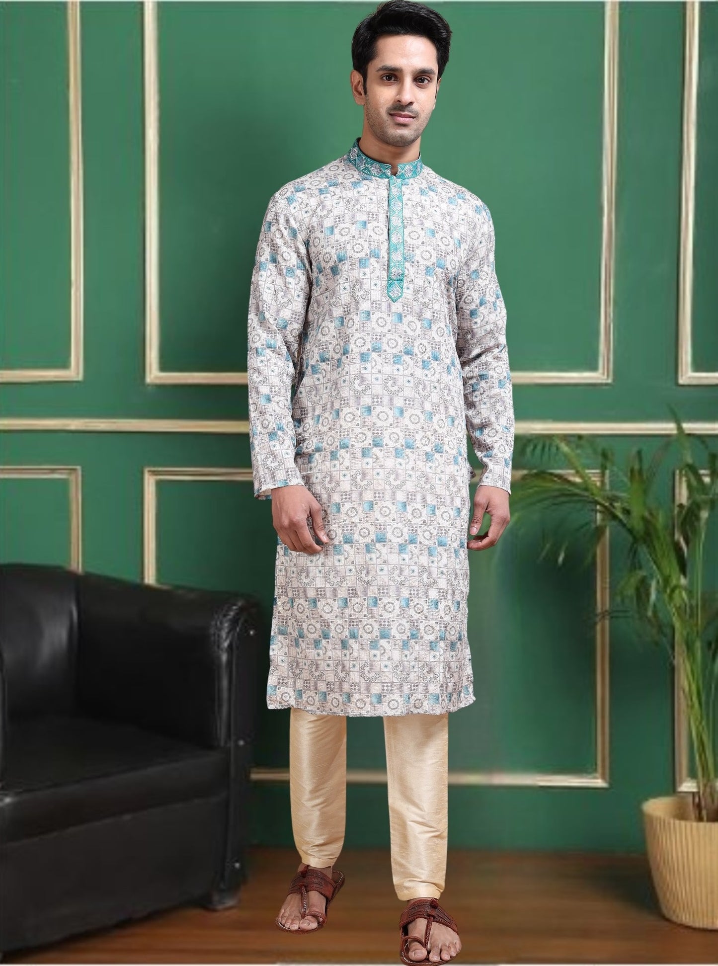 Tattva Men Empire Sequinned Kurta with Pyjamas