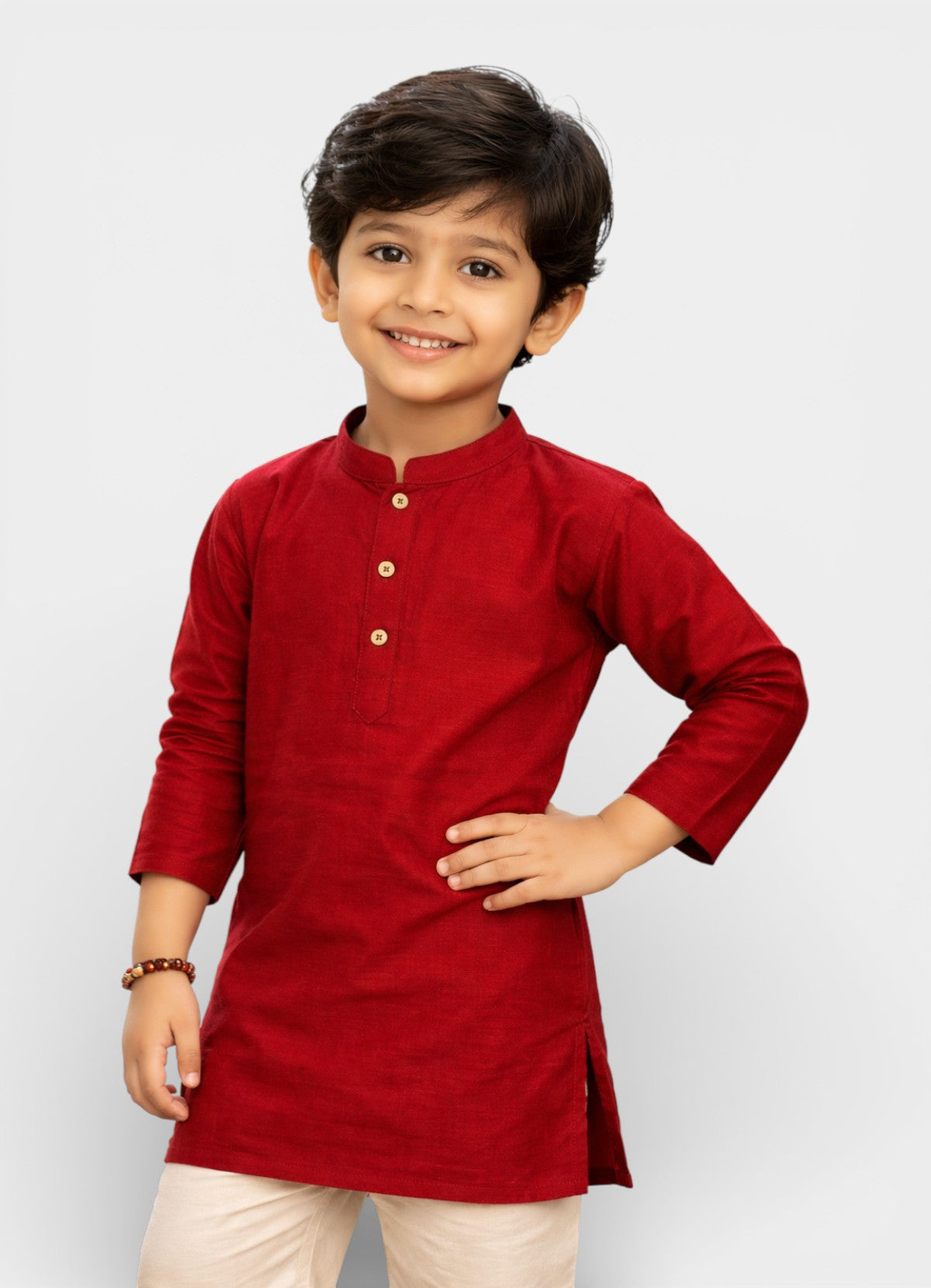 TATTVA Boys Cotton Solid Ethnic Kurta