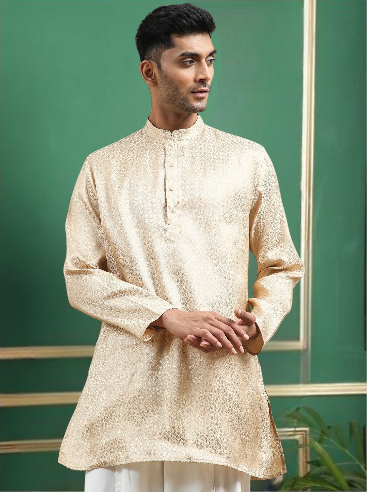 Tattva Mellow Toned brocade Polyster Short Kurta