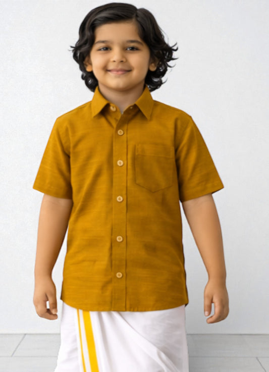 TATTVA Boys Solid Cotton Half Sleeves Shirt