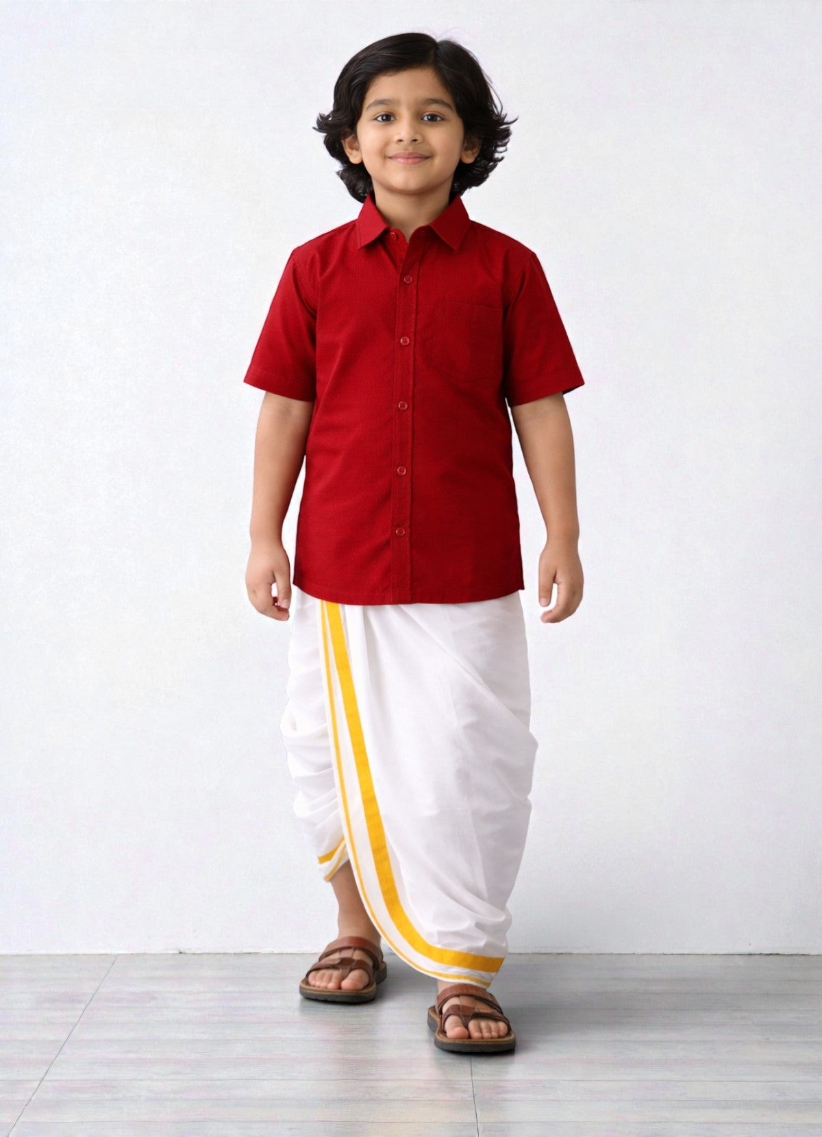 TATTVA Boys Solid Cotton Half Sleeves Shirt