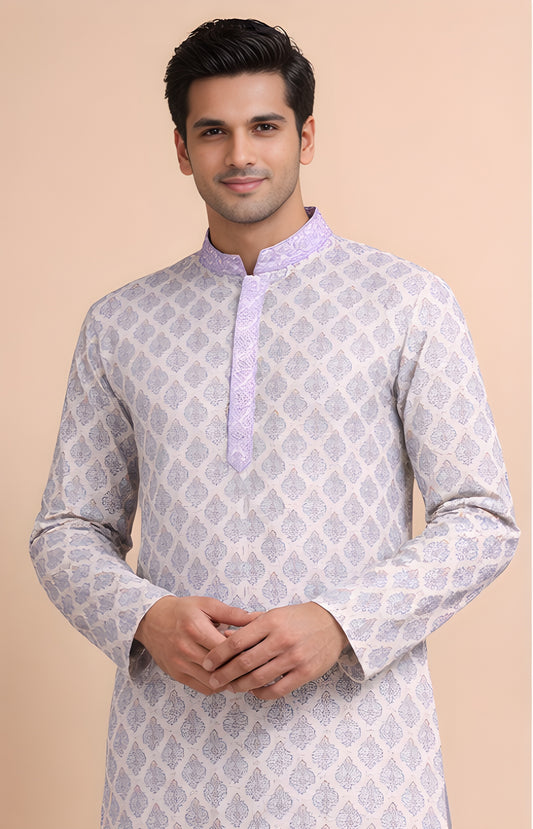 Tattva Men Ethnic Motifs Printed Regular Sequinned Kurta with Pyjamas