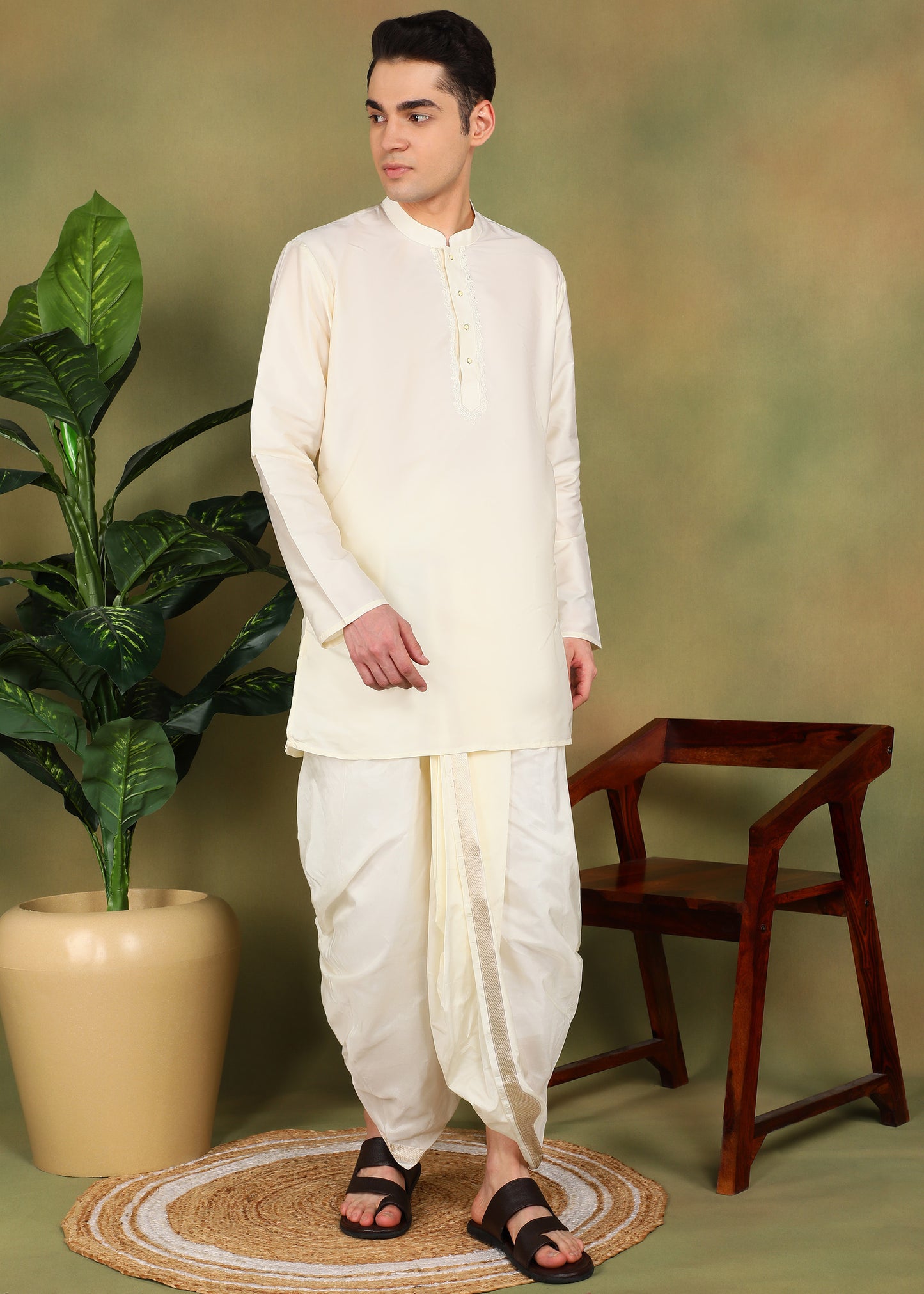 Tattva Men Art Silk Ethnic Kurta Set