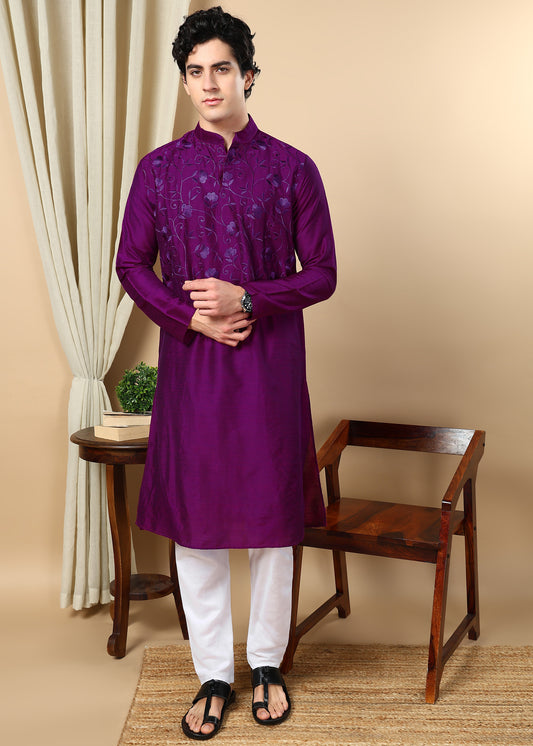 Tattva Men Embroidered Thread Work Kurta