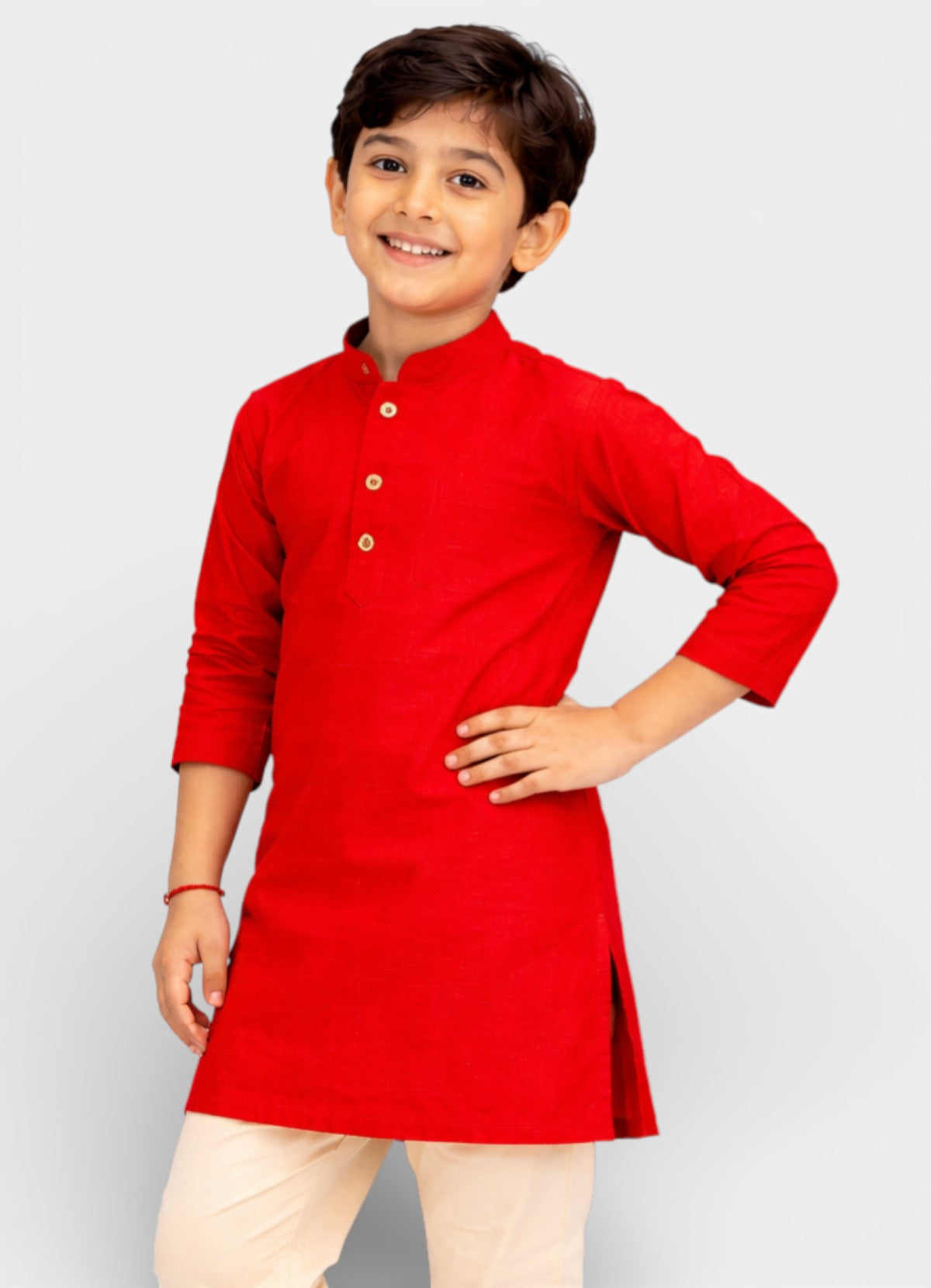 TATTVA Boys Cotton Solid Ethnic Kurta