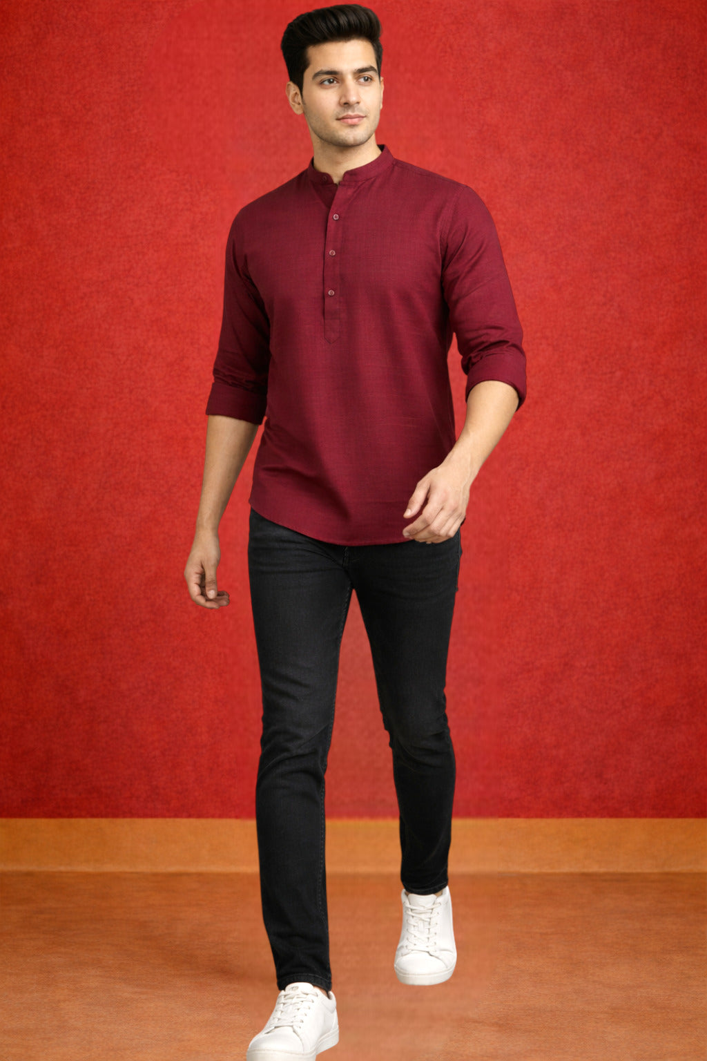 Tattva Men Premium Cotton Printed Straight Kurta