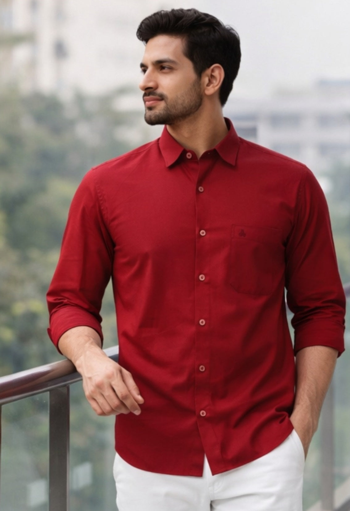 Tattva Men Solid Premium Polyester Casual Shirt