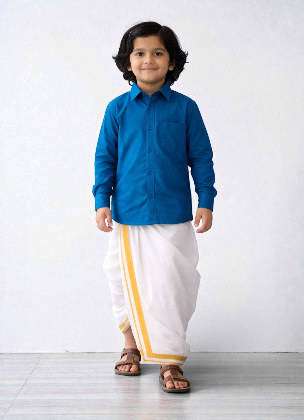 TATTVA Boys Solid Cotton Full Sleeves Shirt