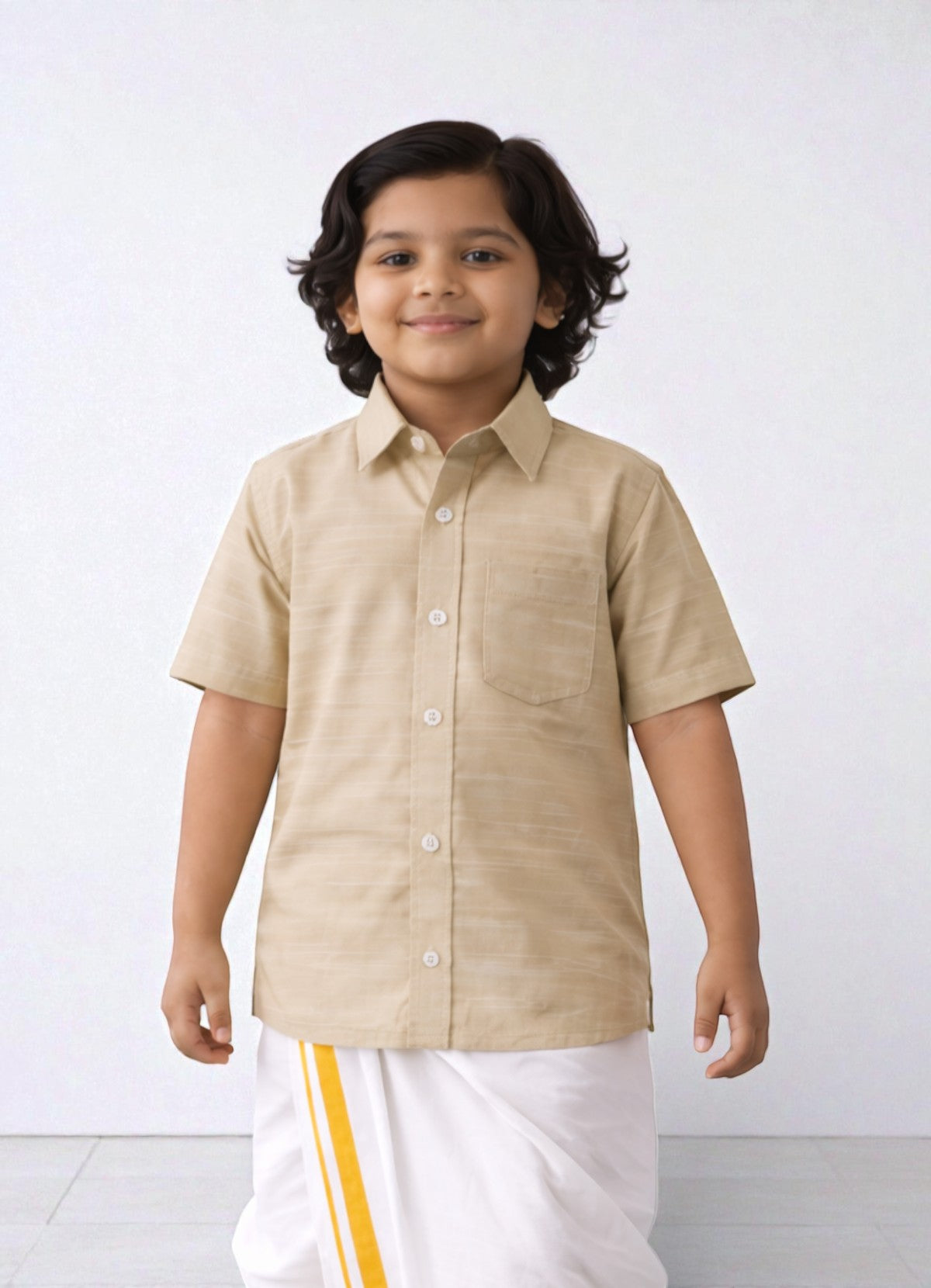 TATTVA Boys Solid Cotton Half Sleeves Shirt