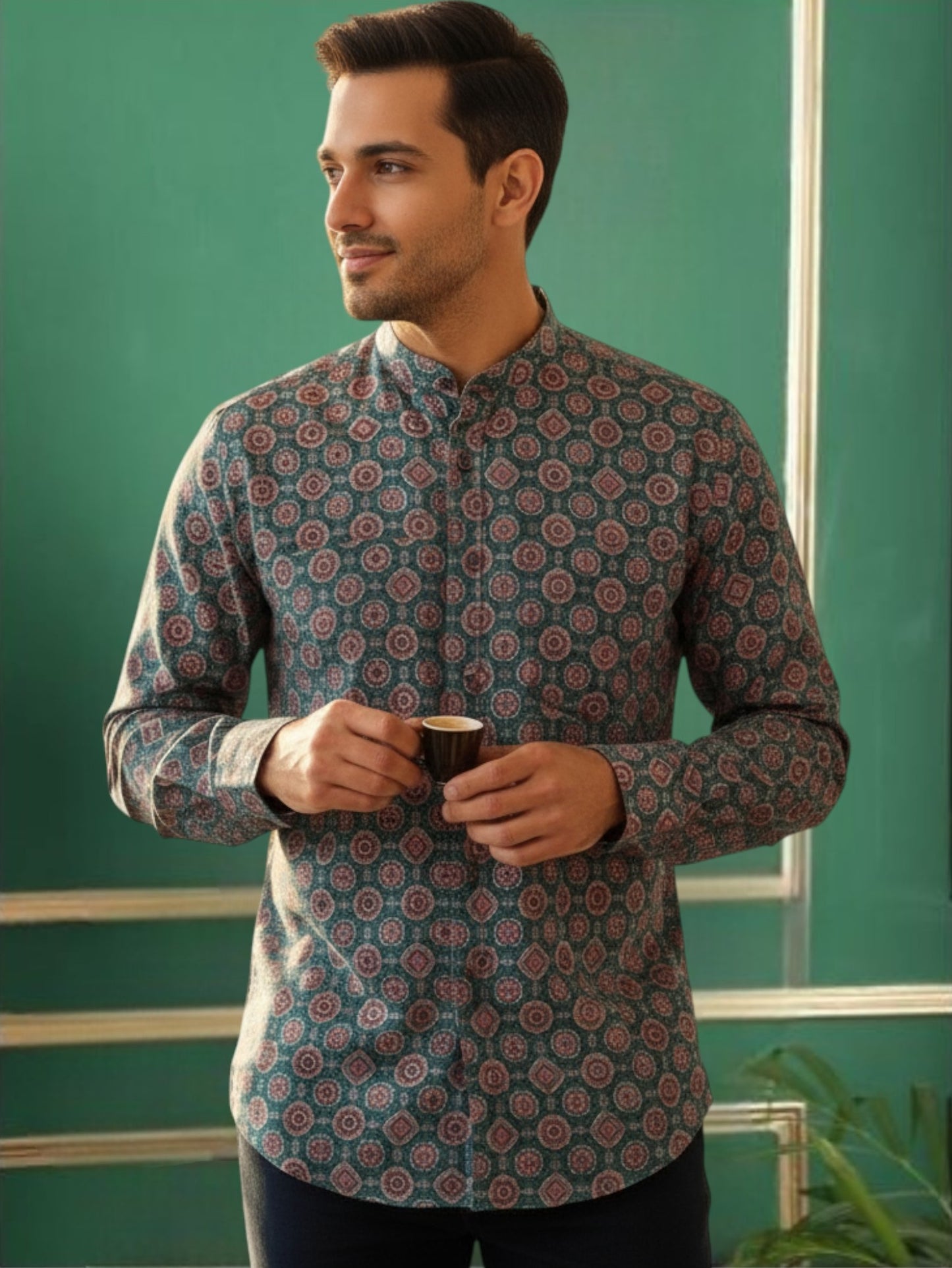 Tattva Men Printed Super Short Kurta