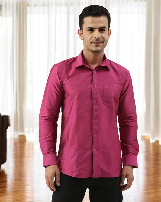 Tattva Pink Solid Regular Shirt