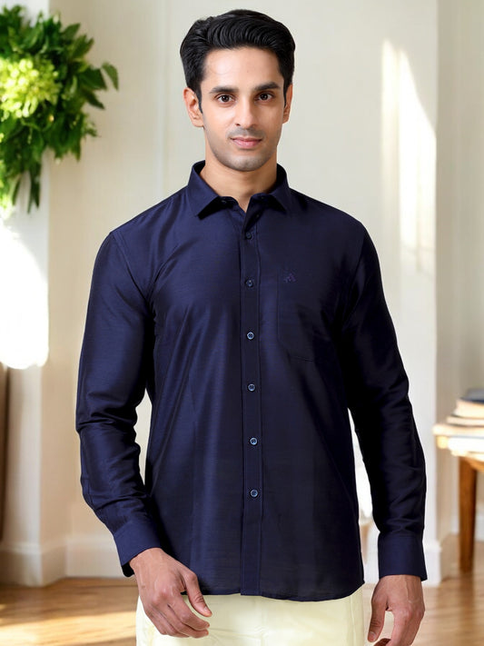 Tattva Men Slim Fit Solid Cut Away Collar Formal Shirt