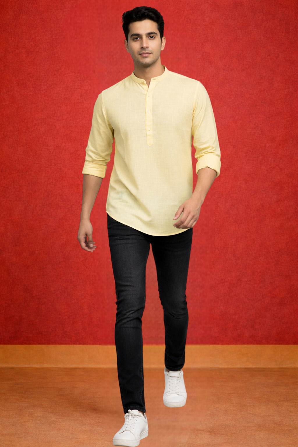 Tattva Men Premium Cotton Printed Straight Kurta