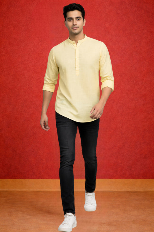 Tattva Men Premium Cotton Printed Straight Kurta