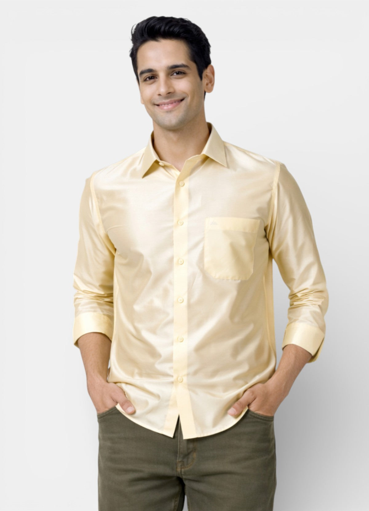 Tattva Men Solid Premium Polyester Casual Shirt