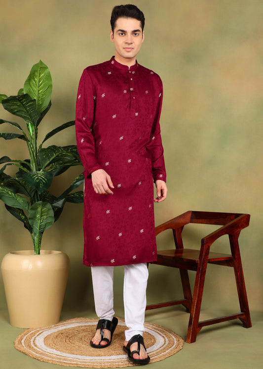 Tattva Men Geometric Printed Kurta Pyjama Set