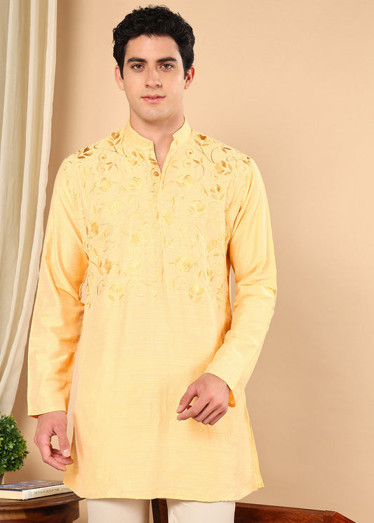 Tattva Men Embroidered Short Casual Kurta