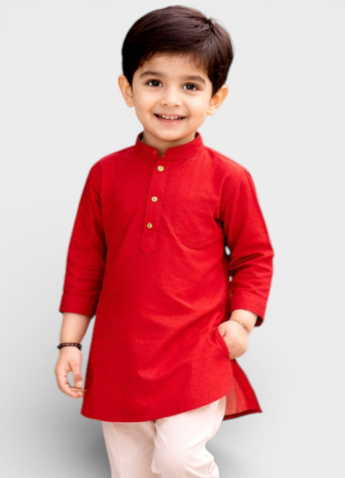 TATTVA Boys Cotton Solid Ethnic Kurta