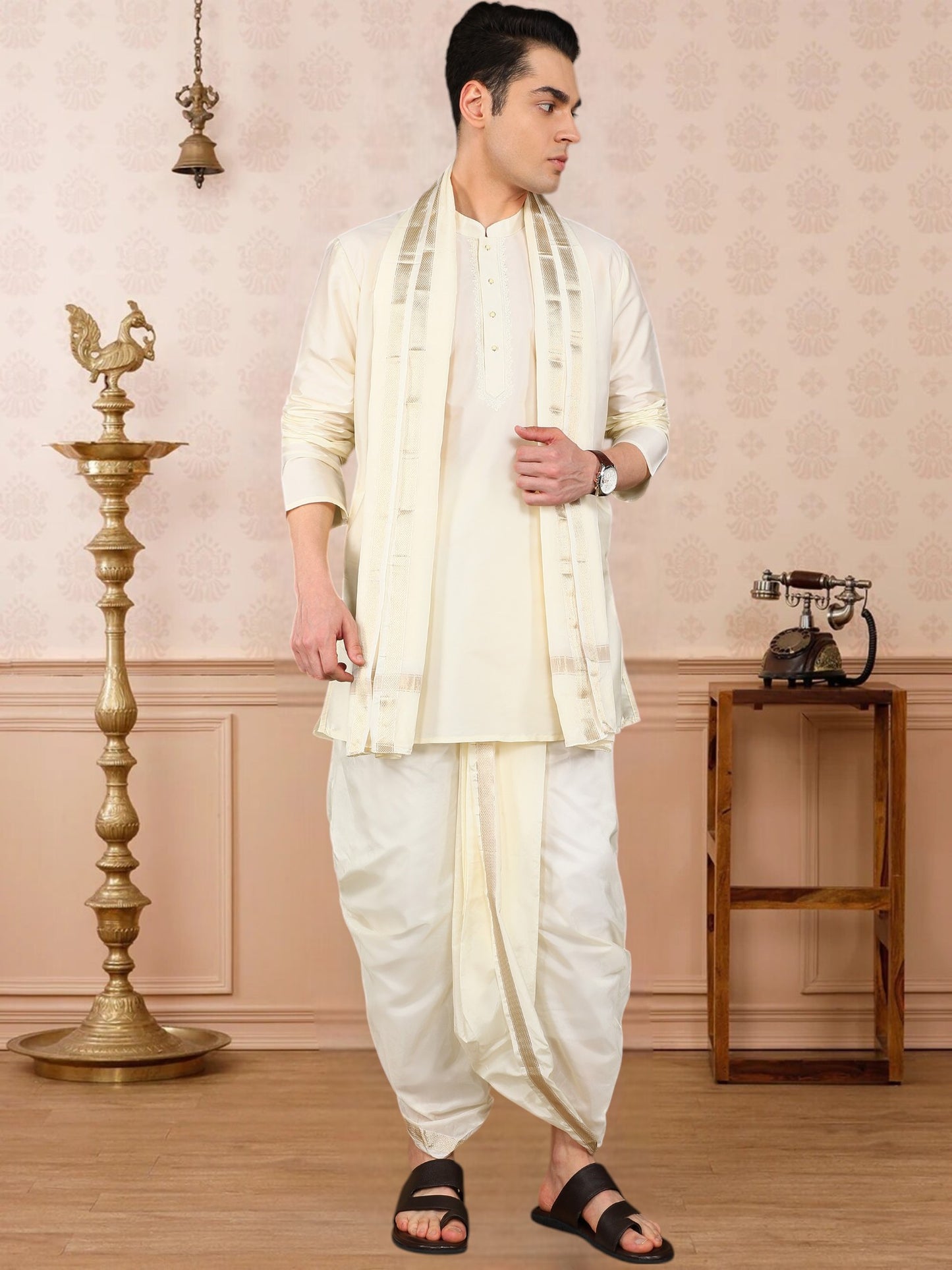 Tattva Men Art Silk Ethnic Kurta Set