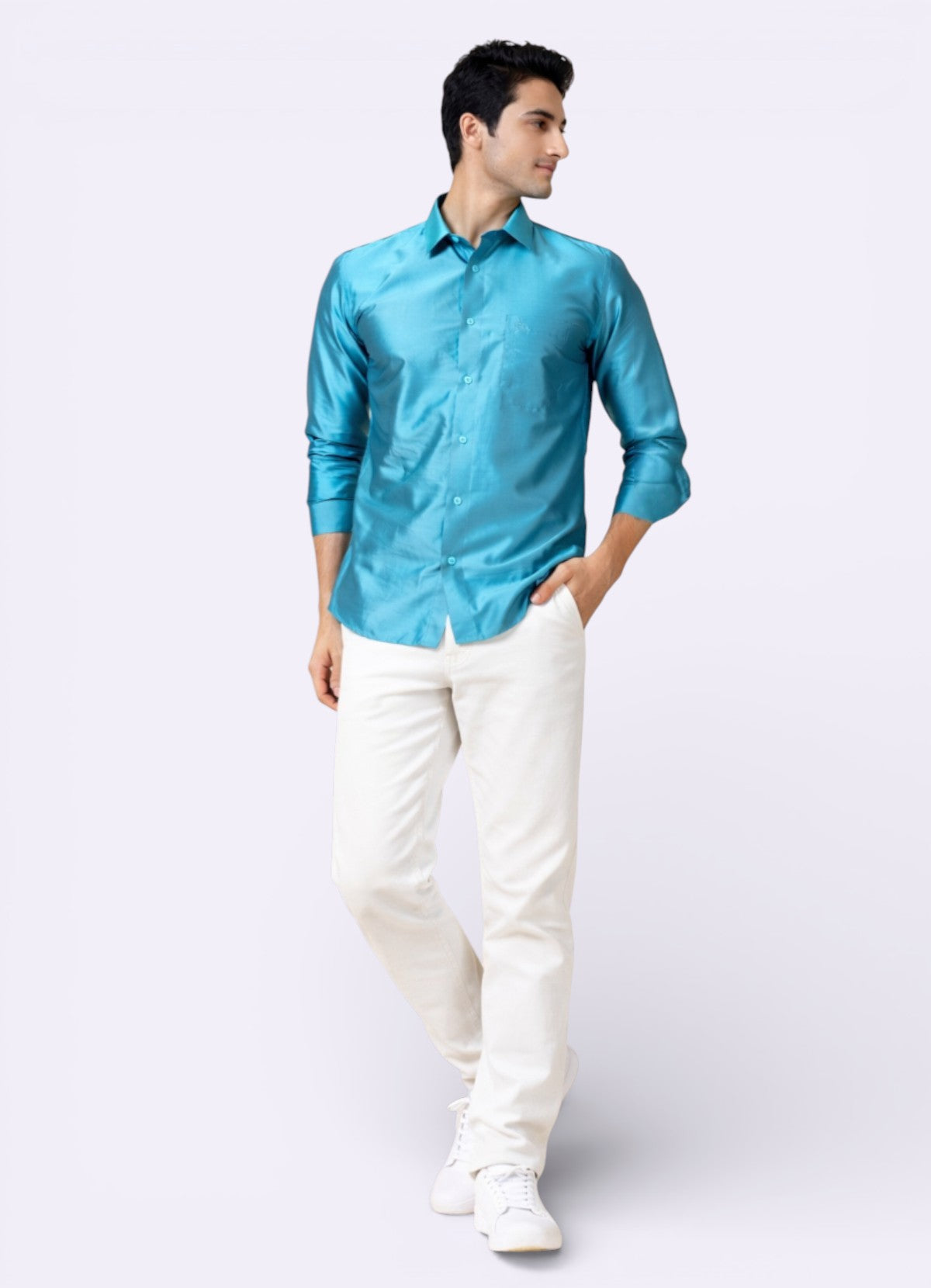 Tattva Men Solid Premium Polyester Casual Shirt