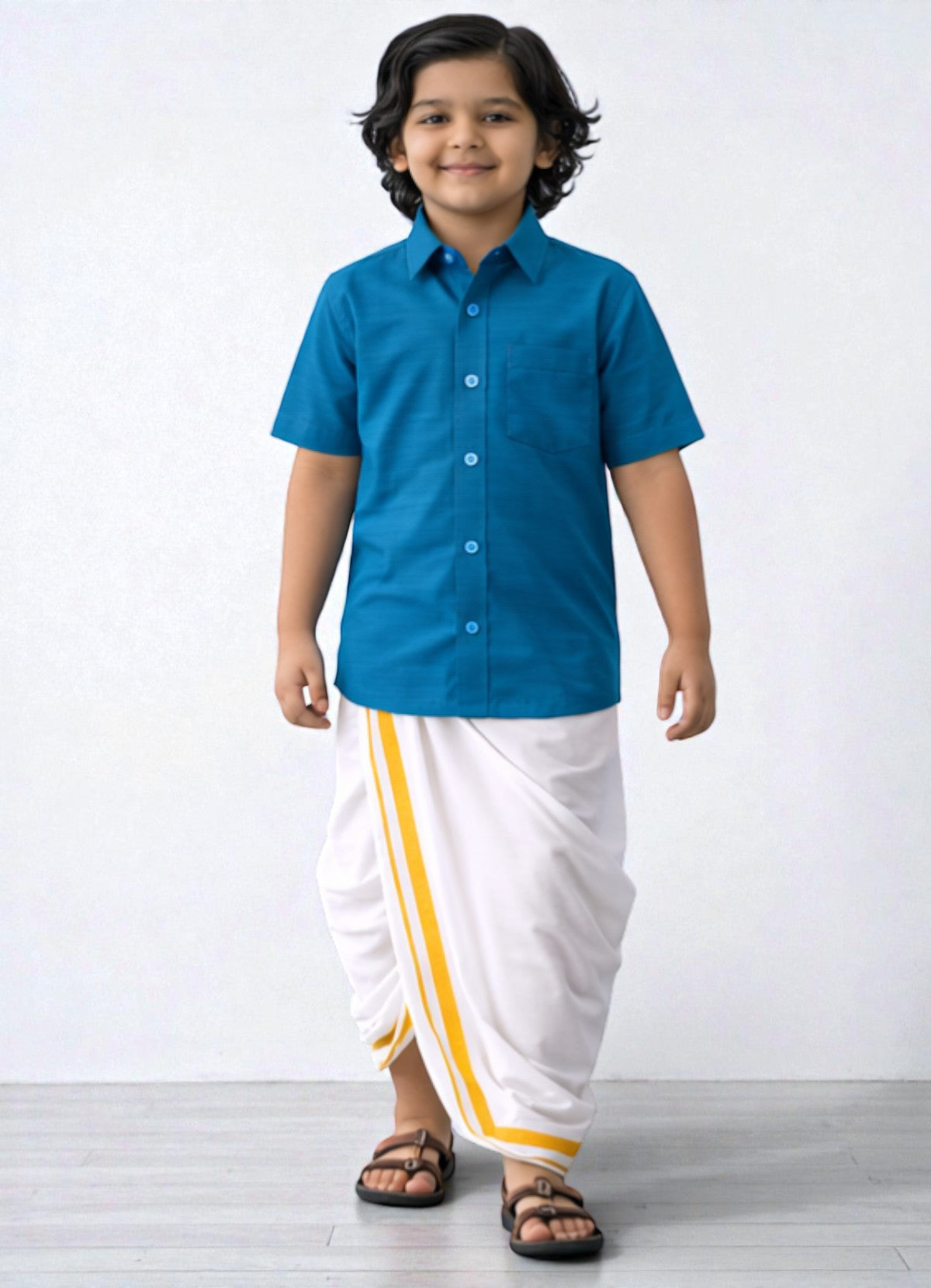 TATTVA Boys Solid Cotton Half Sleeves Shirt