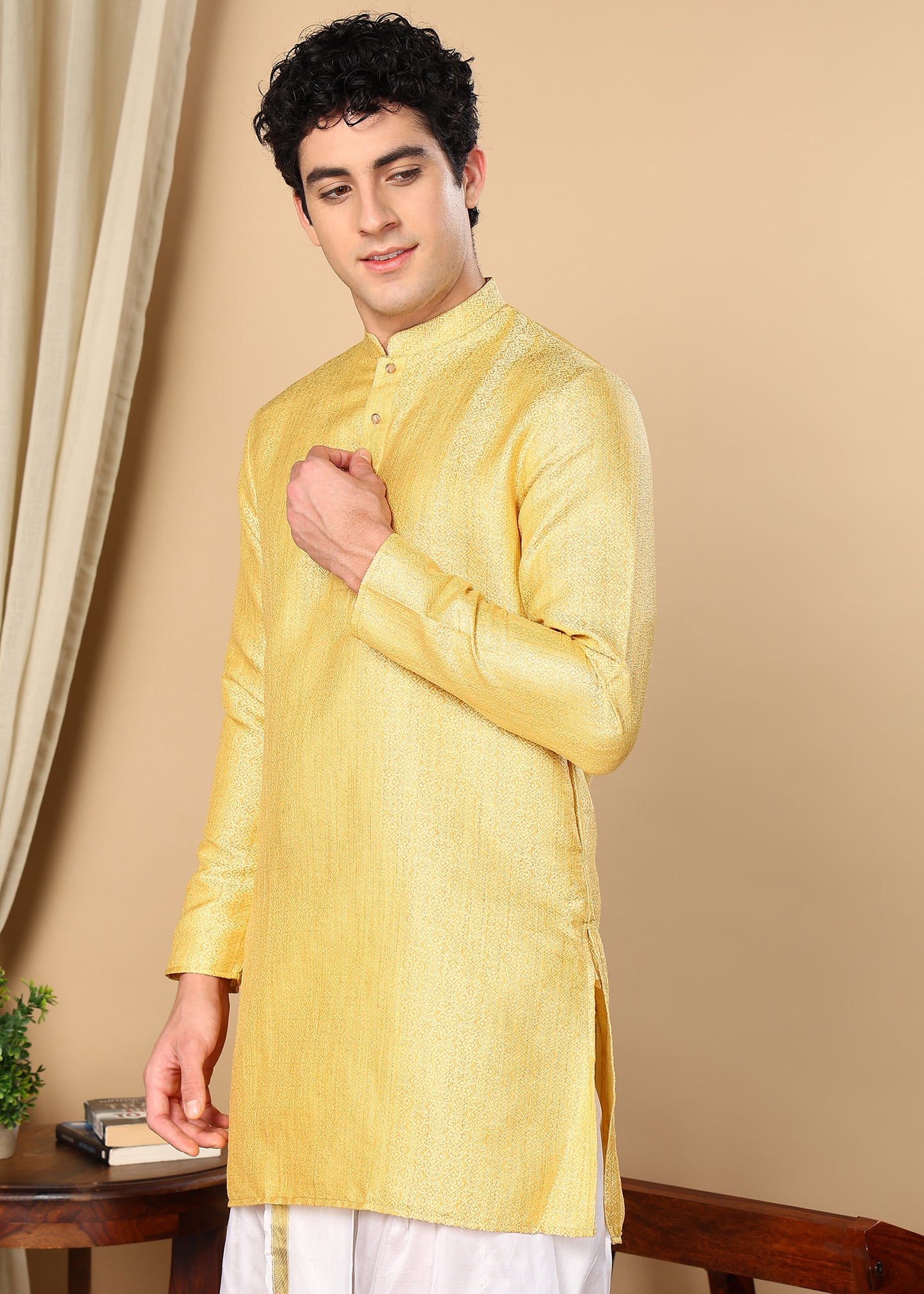 Tattva Ethnic Motifs Printed Mandarin Collar Straight Kurta