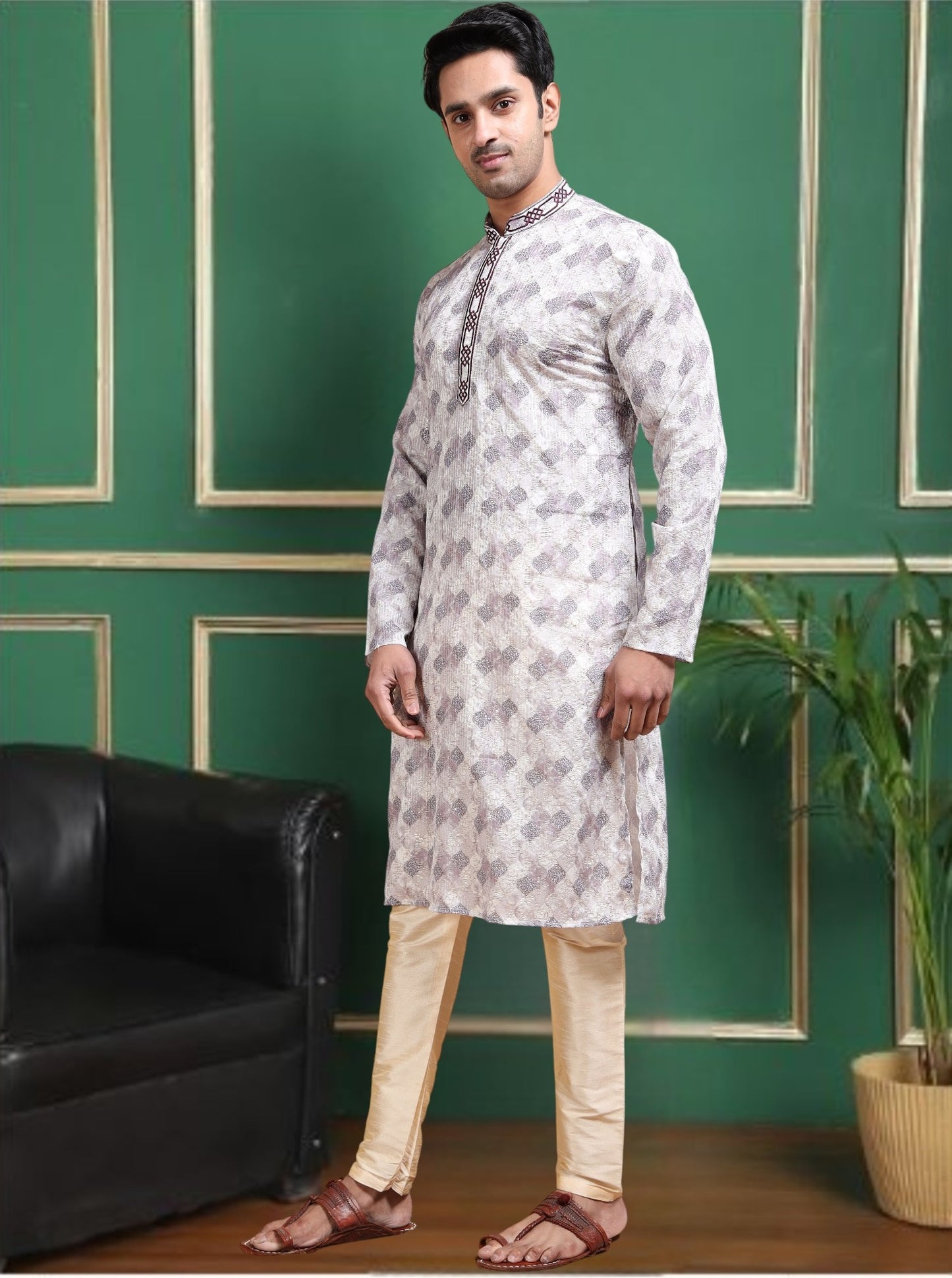 Tattva Men Empire Sequinned Kurta with Pyjamas