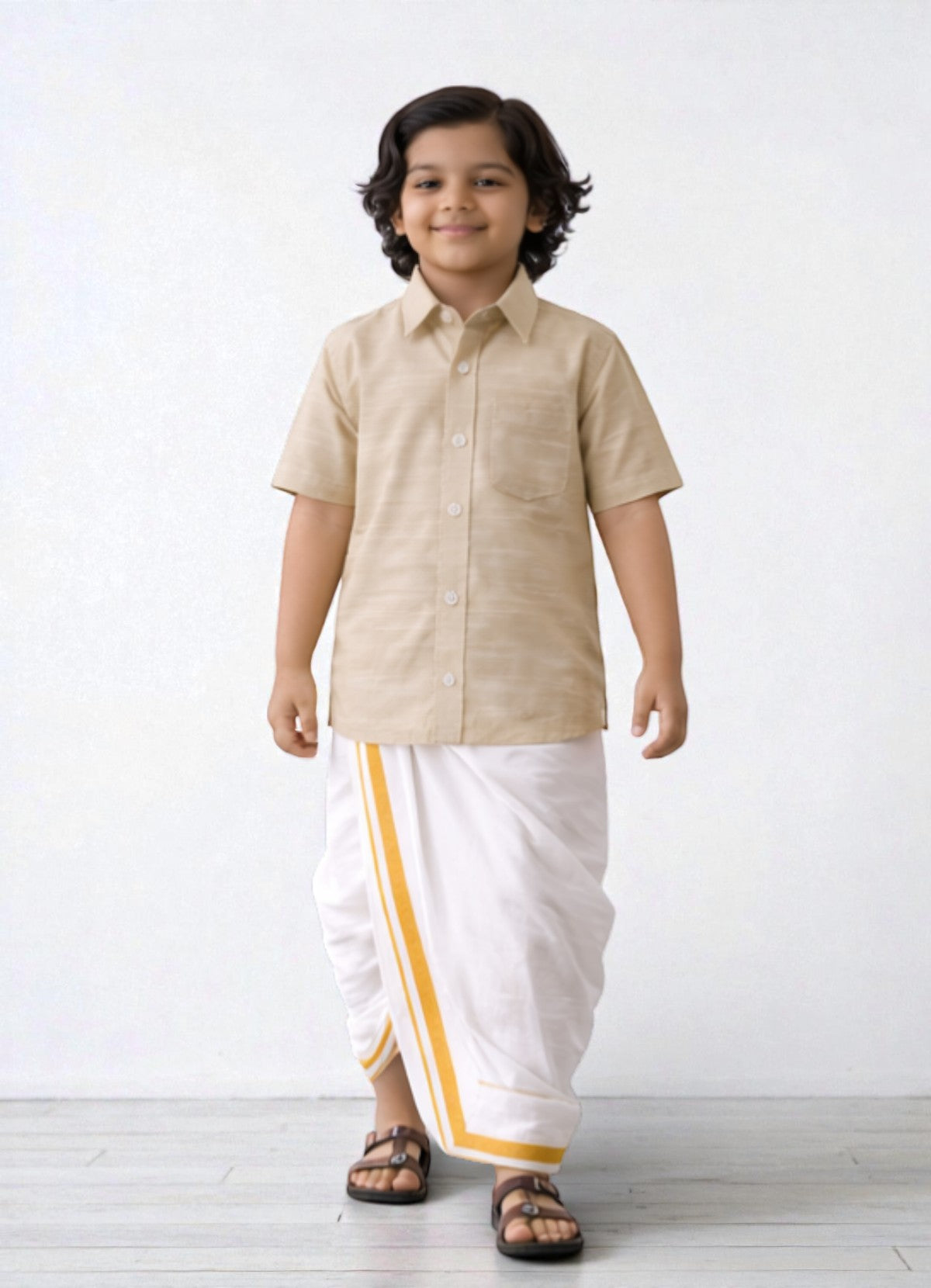 TATTVA Boys Solid Cotton Half Sleeves Shirt