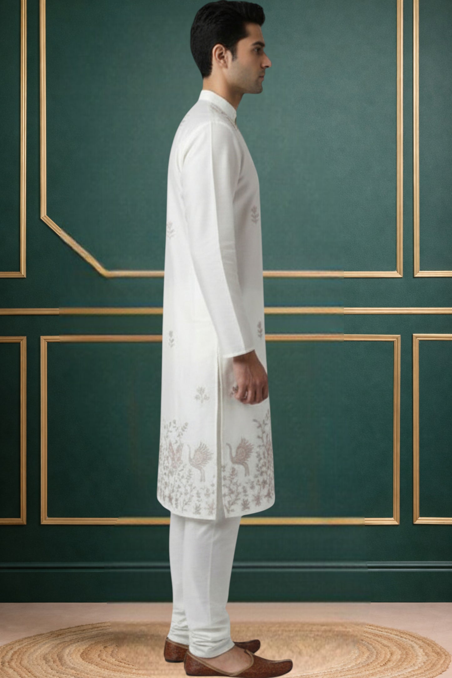 Tattva Men Embroidered Threadwork Kurta with Pyjama