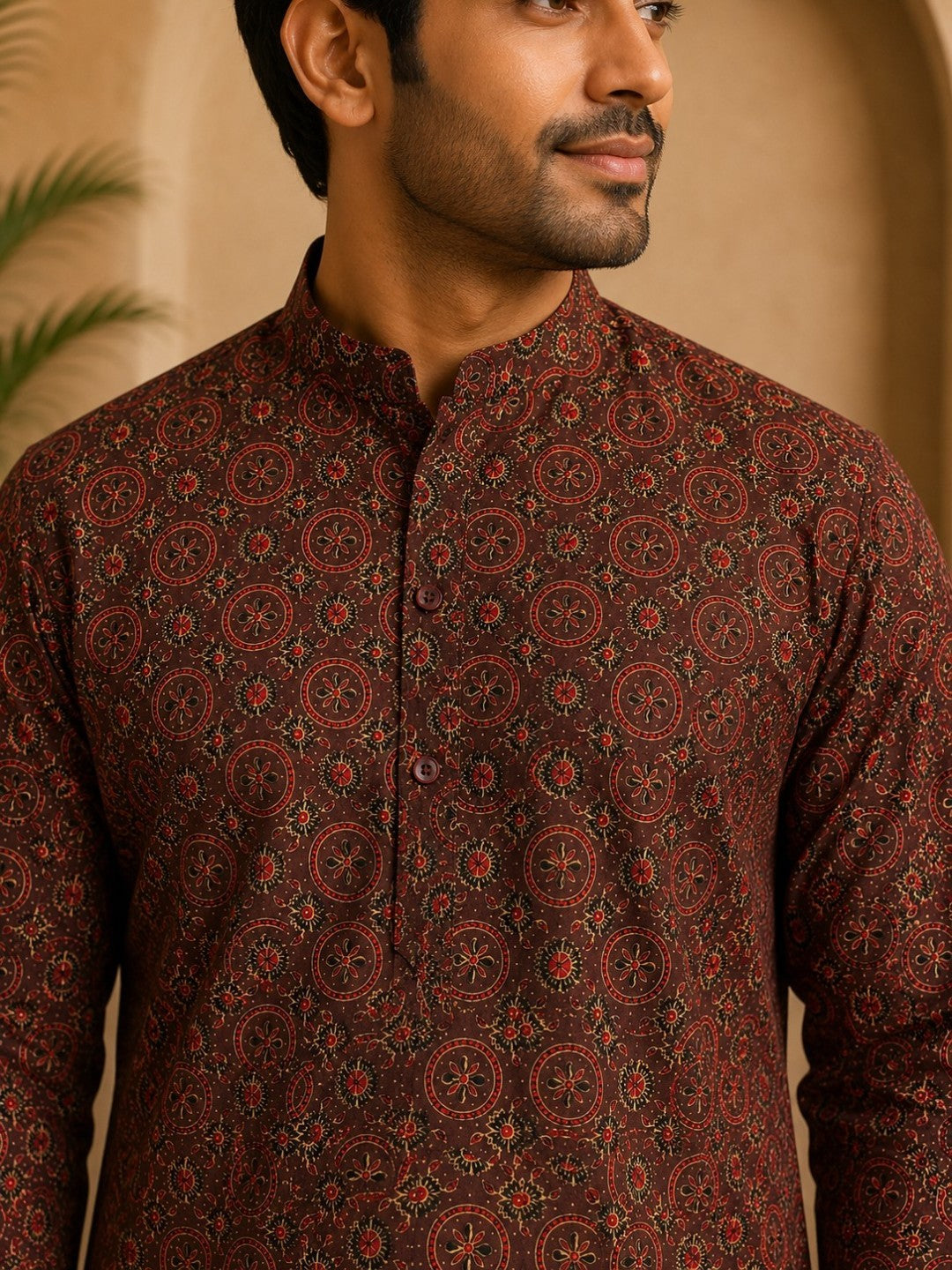 Tattva Men Printed Super Short Kurta